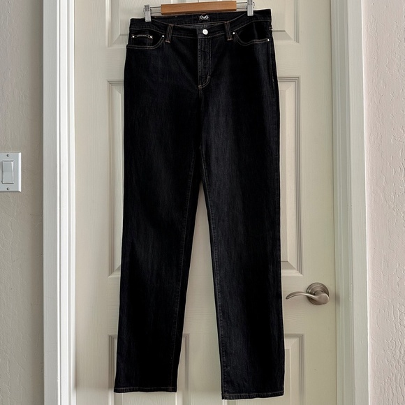 Dolce & Gabbana Vintage Y2K Straight Leg Jean in Black w/ Rhinestone IT 50 US 14 - Picture 2 of 16